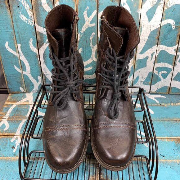 VTG GBX Mens Boots Sz 12 Brown Leather Cap Toe Lace Up main image 4